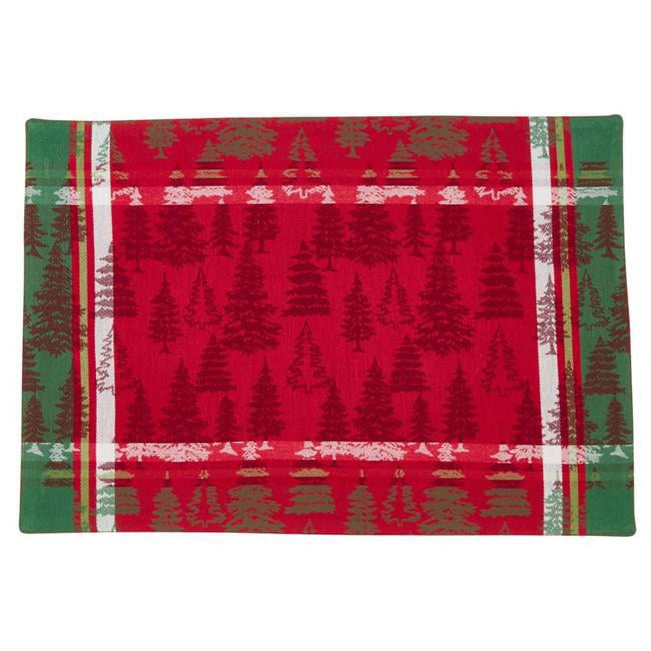 Saro Lifestyle Christmas Tree Plaid Placemat, 13"x19" Oblong, Multi (Set of 4)