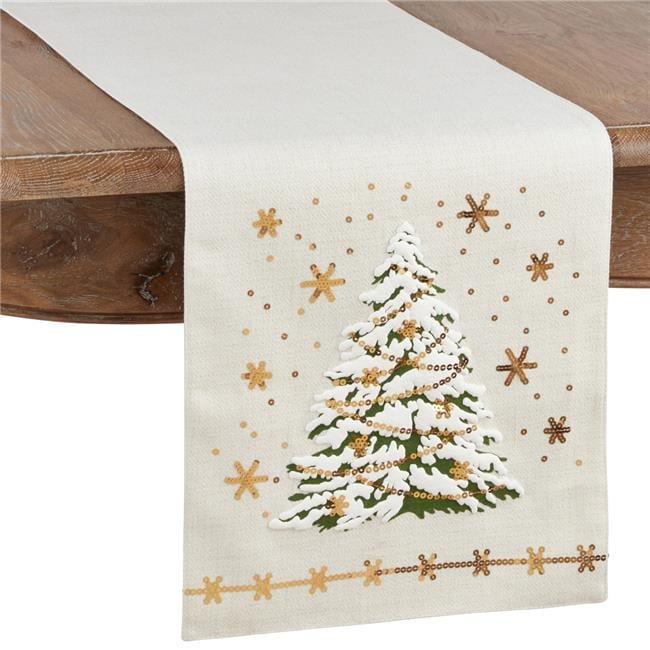 13"x72" Christmas Tree Runner White - Saro Lifestyle