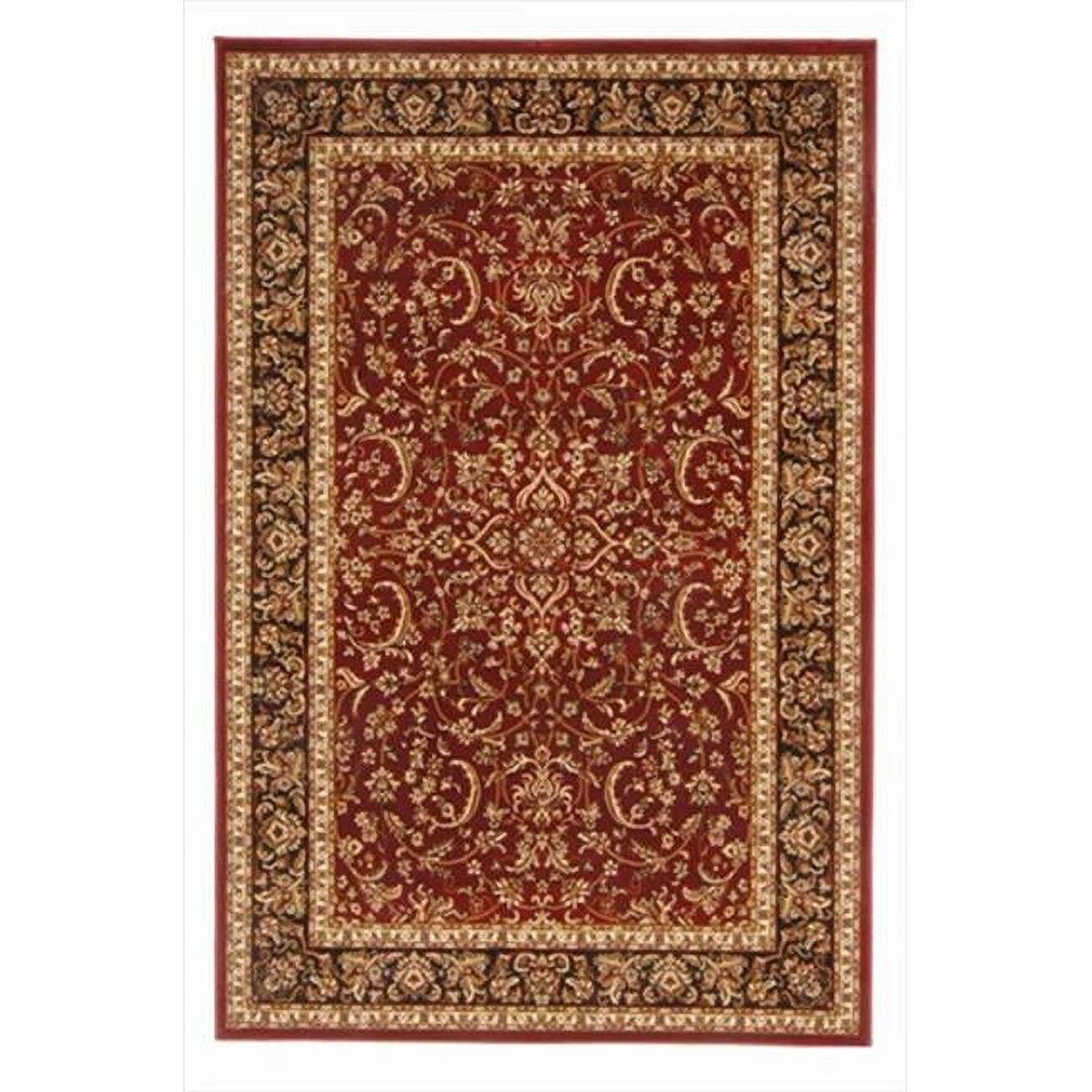 Noble Burgundy Synthetic Traditional Rectangular Area Rug 8 x 11