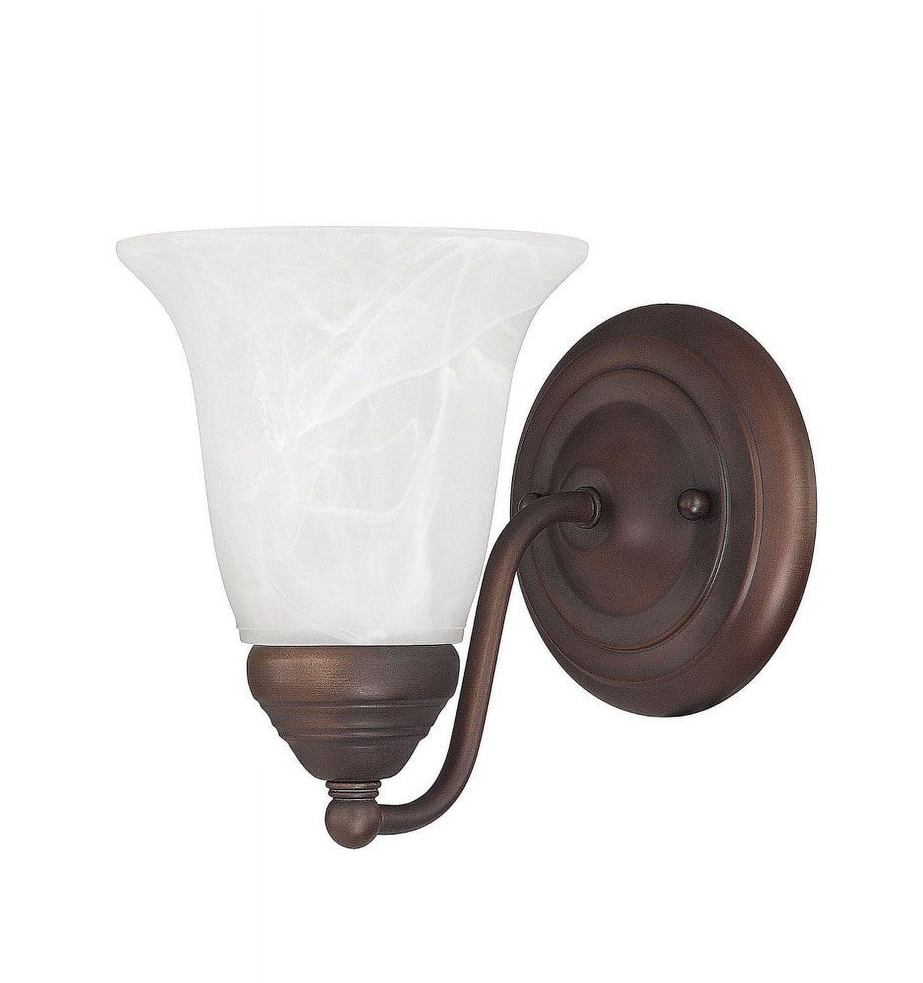 Brady Burnished Bronze Wall Sconce with Alabaster Glass