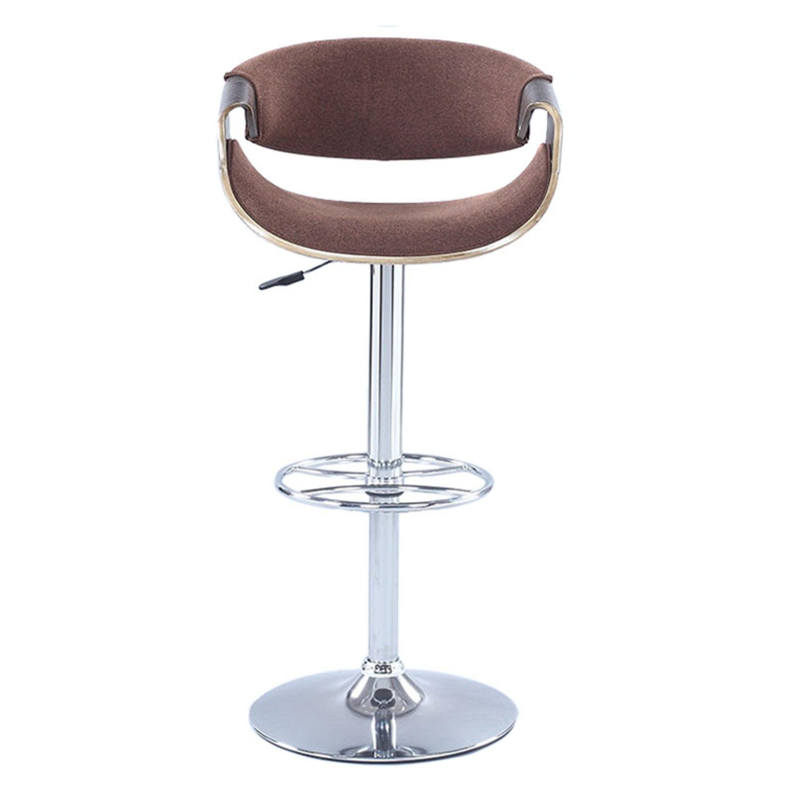 Adjustable Swivel Saddle-Style Stool in Dark Oak with Leatherette Seat