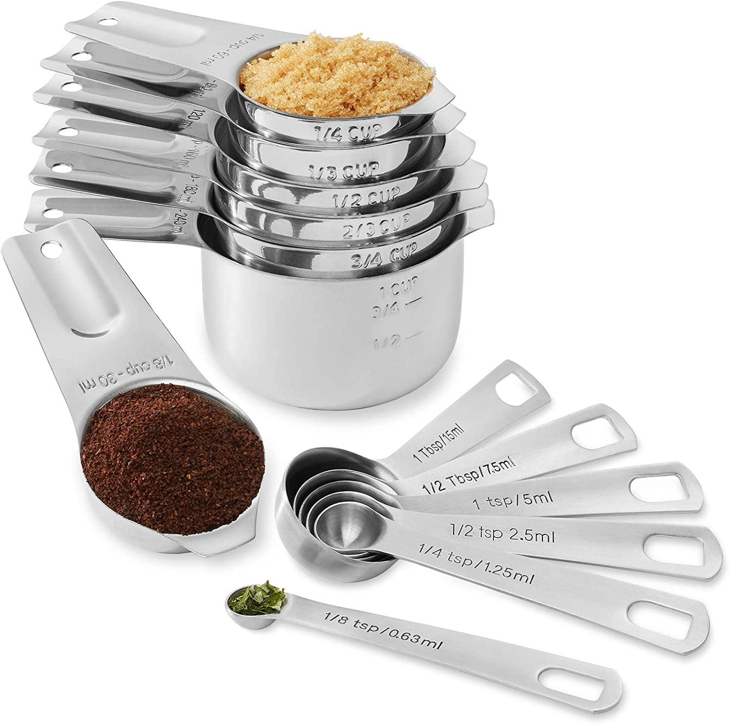 13-Piece Stainless Steel Measuring Cup and Spoon Set