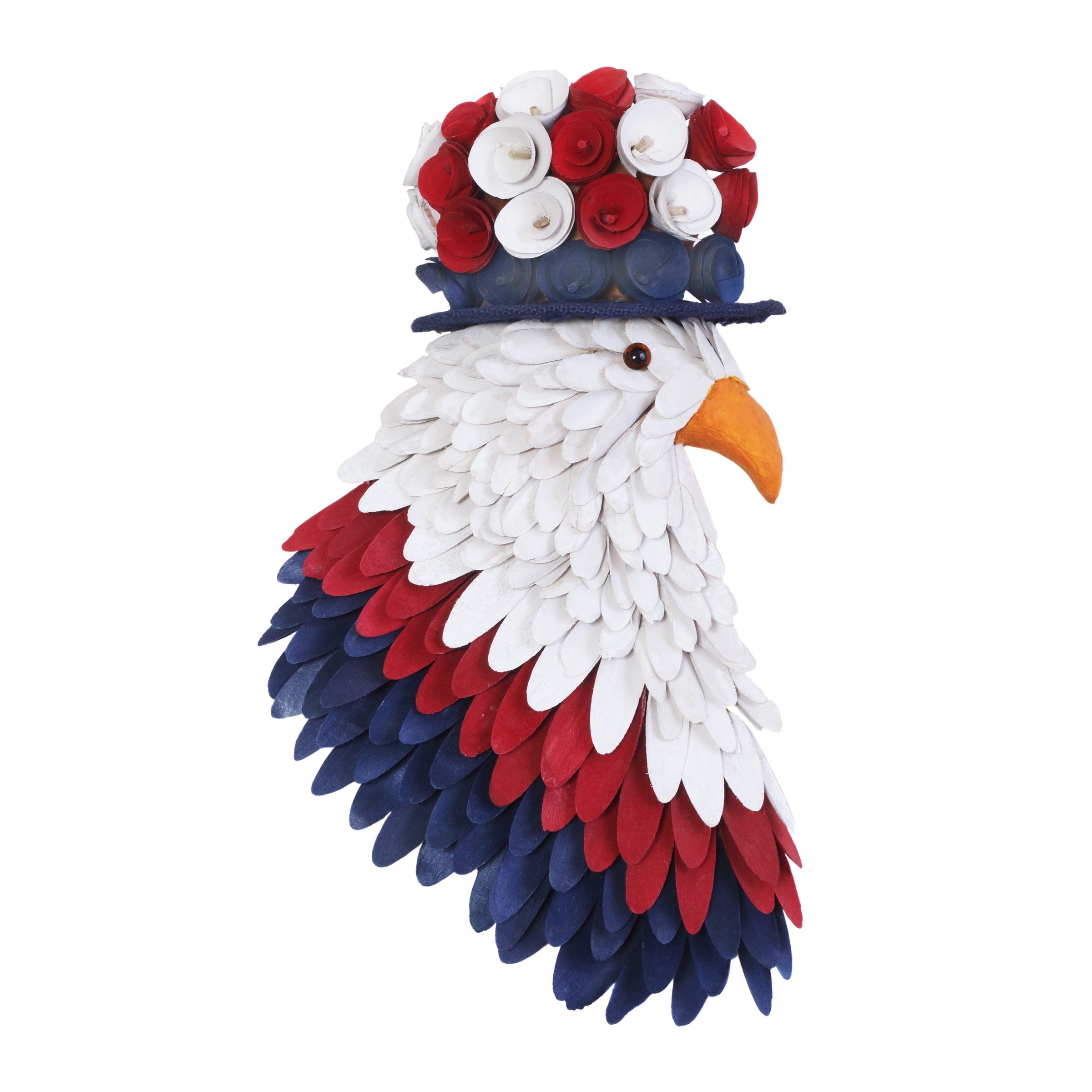 14" Red, White and Blue Bald American Eagle Wall Décor - National Tree Company