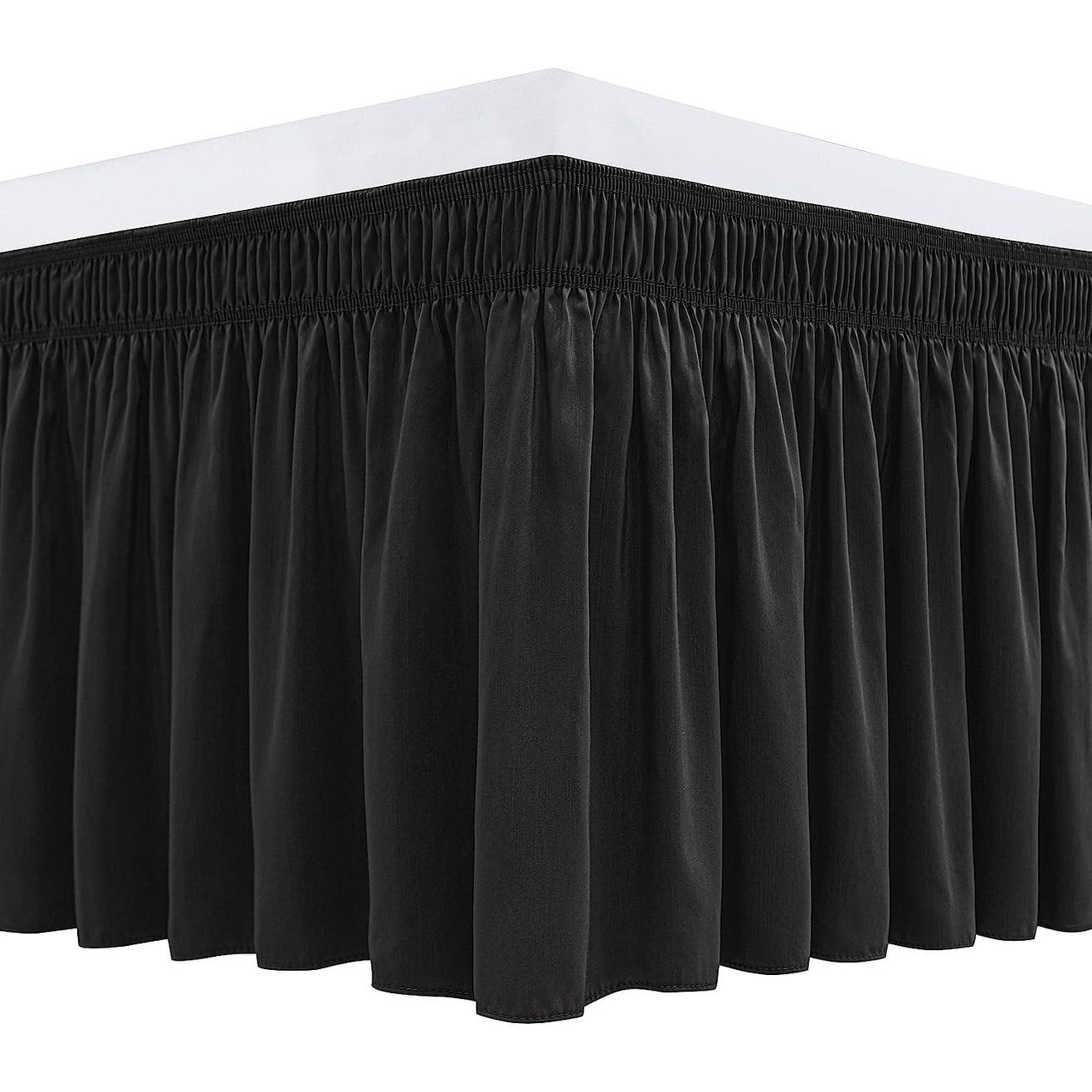 Black 14-Inch Drop Queen Bed Skirt with Ruffles