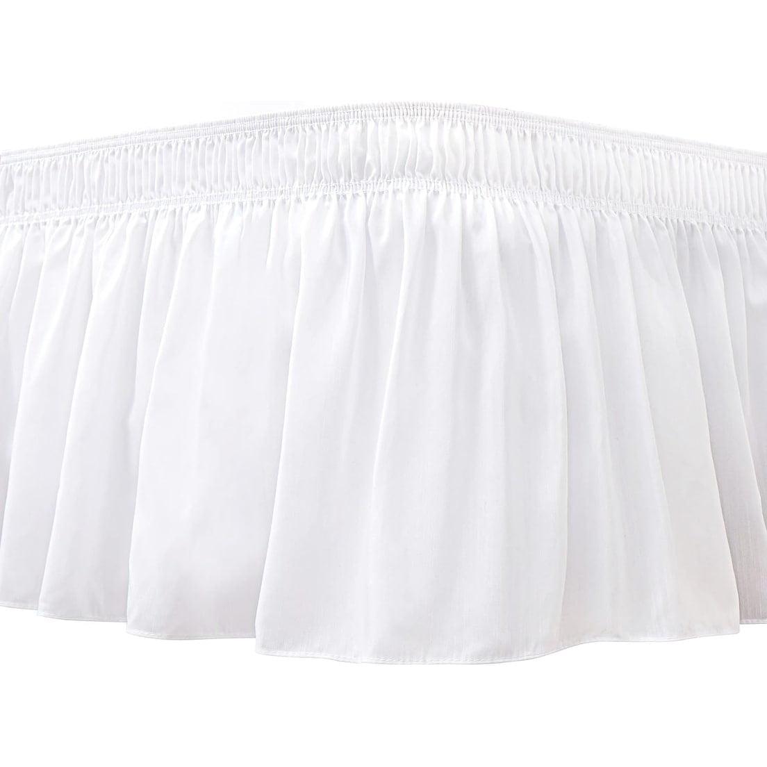 White 14-Inch Drop Queen Bed Skirt with Ruffles