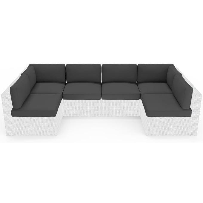 SOLAURA 14Pcs Outdoor Furniture Replacement Cushions, Fits 6-seat Sectional Rattan Conversation Set, Patio Water-Resistant Replacement Sofa Cushions, Grey