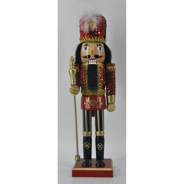 The Holiday Aisle® 14" Red/Gold Sequin Soldier Nutcracker AA