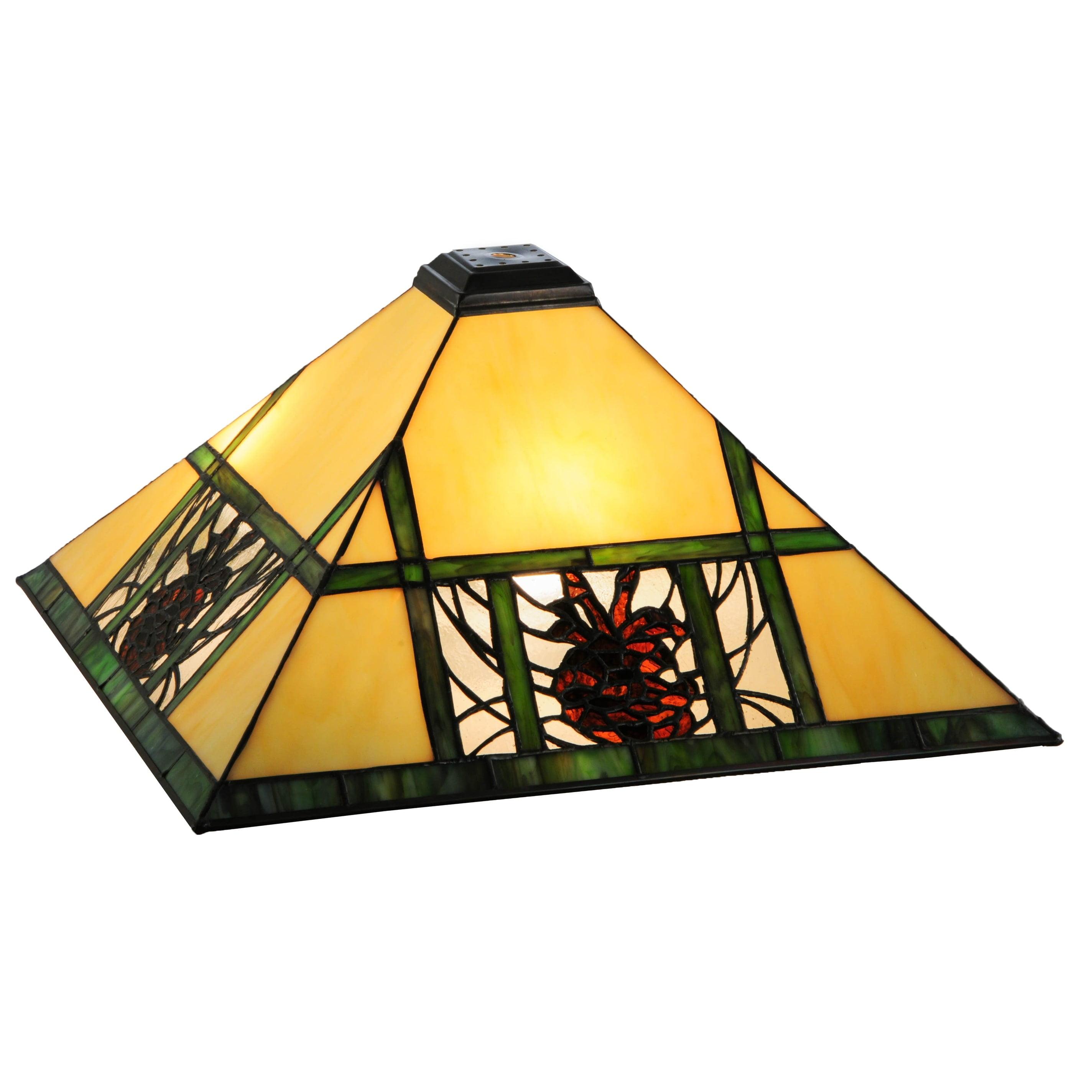 14" Stained Glass Pinecone Ridge Lamp Shade