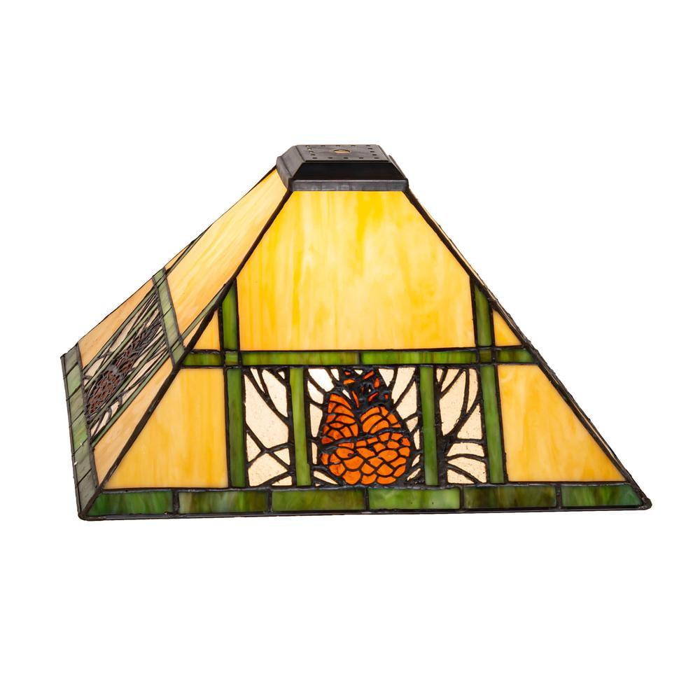 14" Stained Glass Pinecone Ridge Lamp Shade