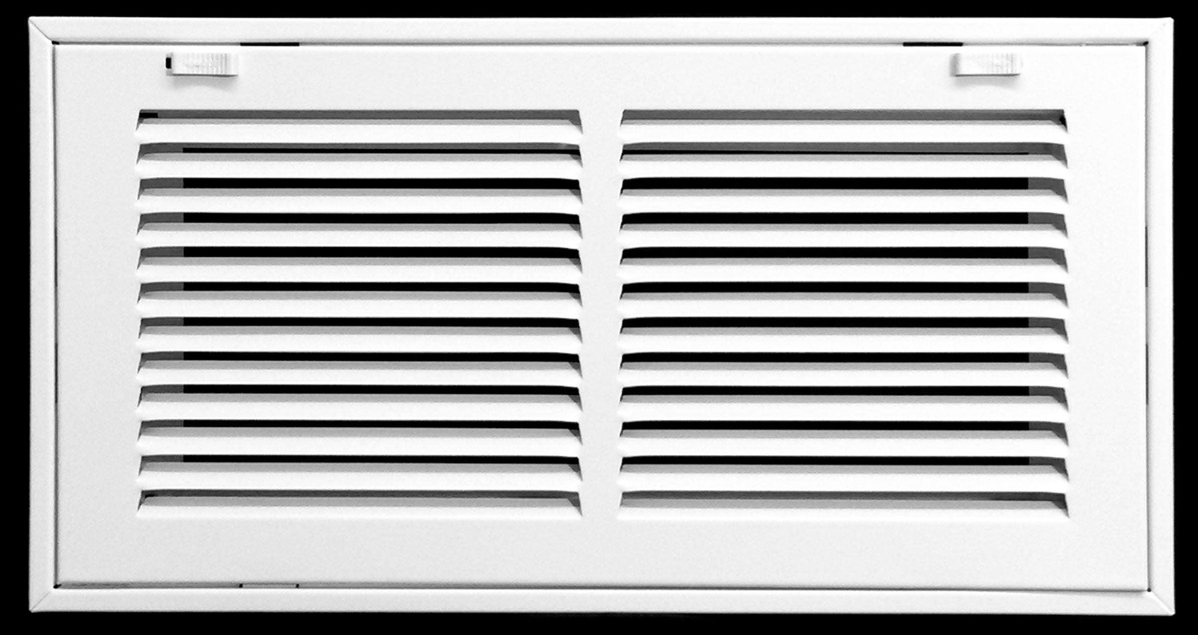 Fits 14x6 Duct Opening | Steel Return Air Filter Grille by Handua [Removable Door] for 1-inch Filters | Vent Cover Grill | White | HVAC Cold Air Intake Grille | Outer Dimensions: 16 5/8"W X 8 5/8"H