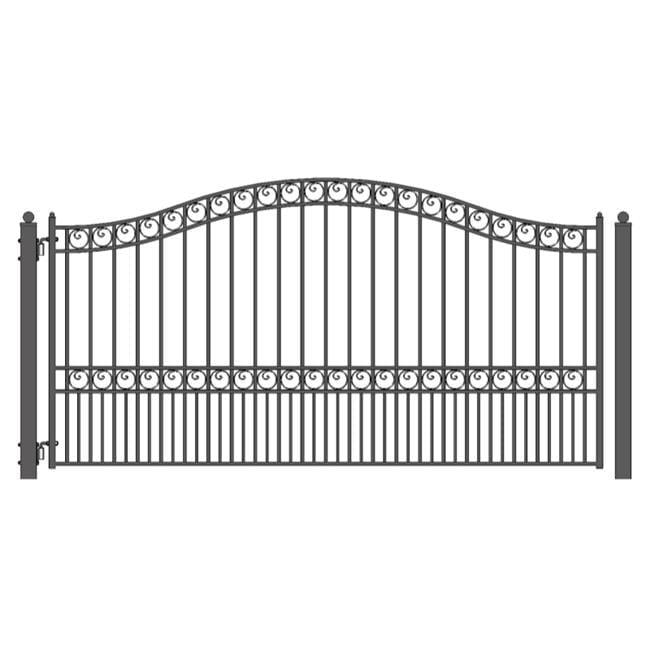 14 ft. Paris Style Iron Single Swing Driveway Gate