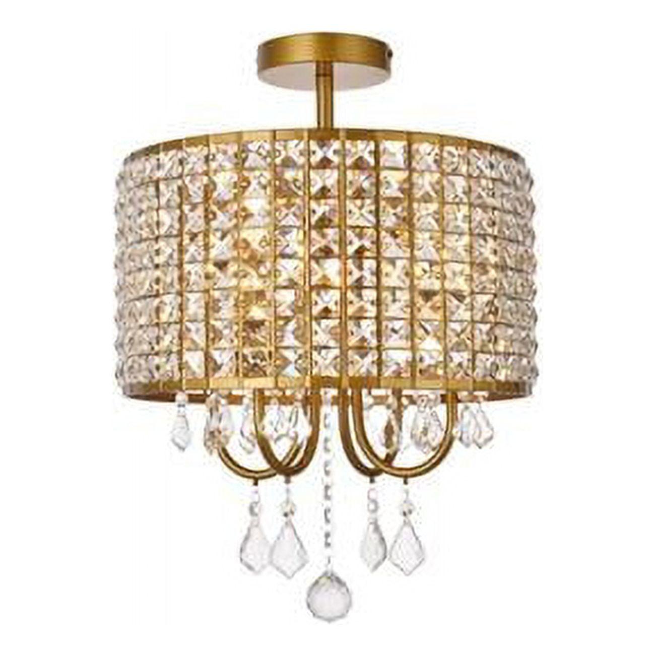 Elegant Lighting Elise 14 inch flush mount in brass