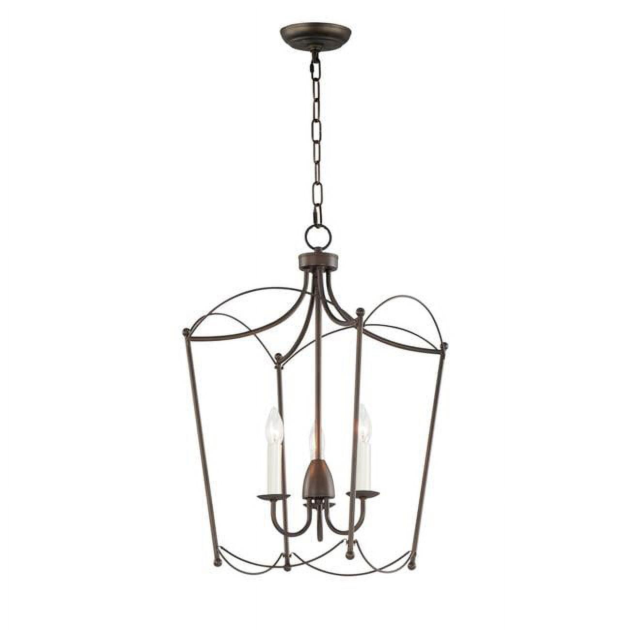 Plumette 3-Light Chestnut Bronze and Crystal Pendant Chandelier