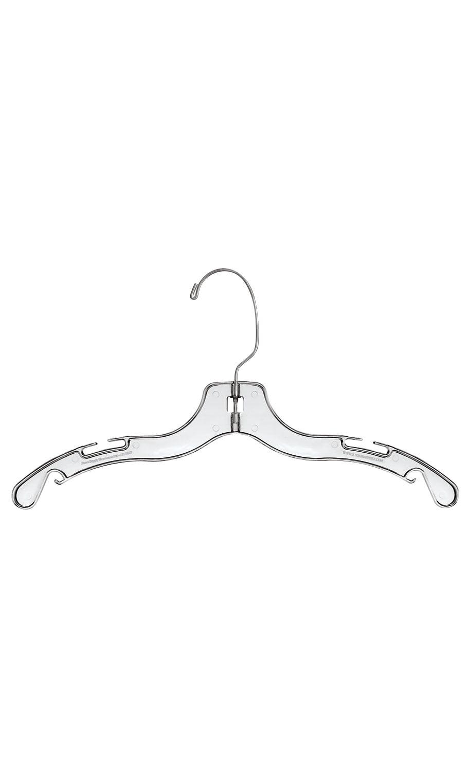 14 Inch Clear Plastic Junior Dress Hangers with Chrome Hook