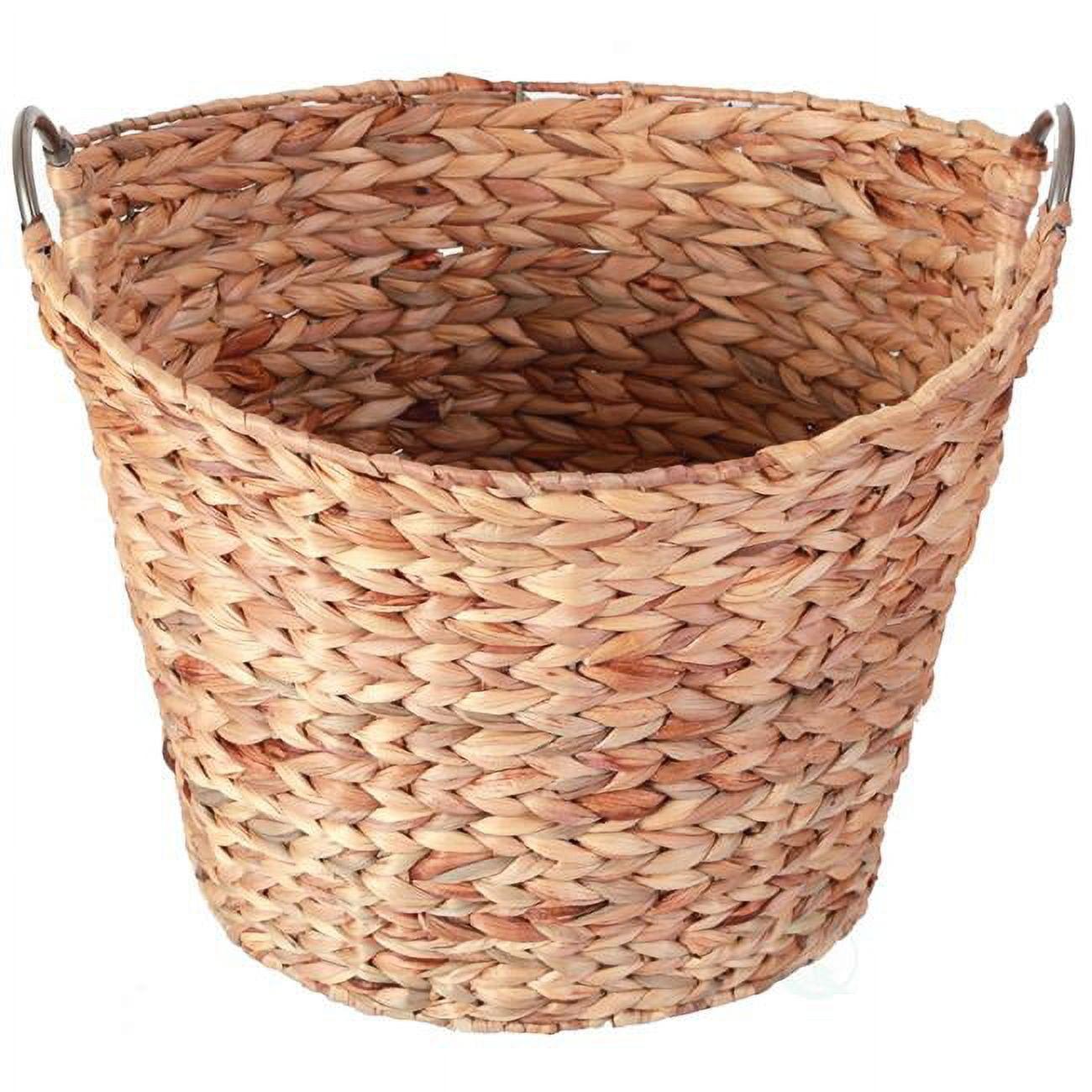 Large Round Water Hyacinth Wicker Laundry Basket