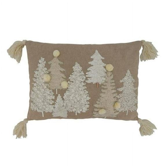 Saro Evangelina Collection Embroidered Cotton Throw Pillow
