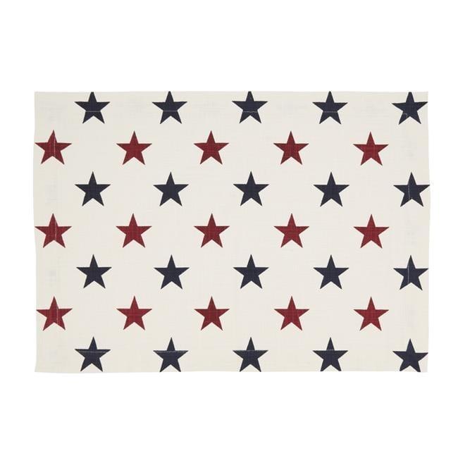 Saro Lifestyle Americana Stars Placemat (Set of 4), Red, 14"x20"