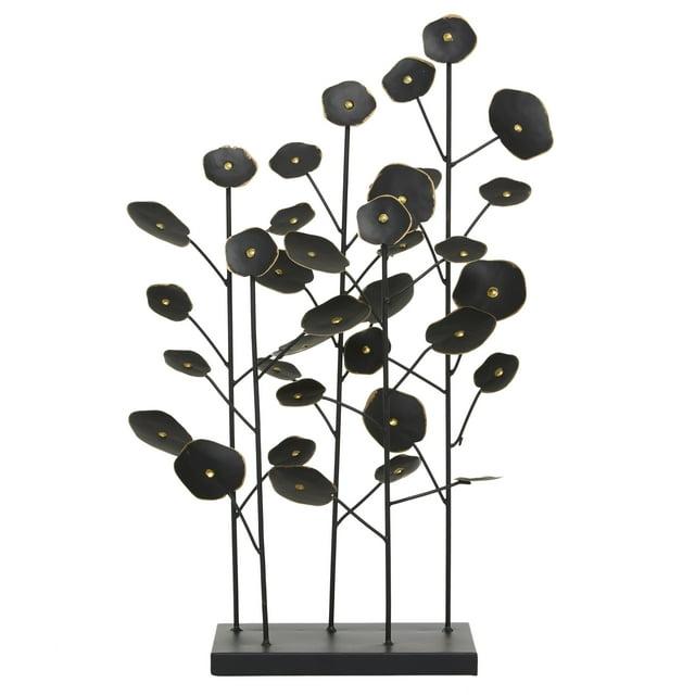 14" x 21" Black Metal Leaf Sculpture, by DecMode
