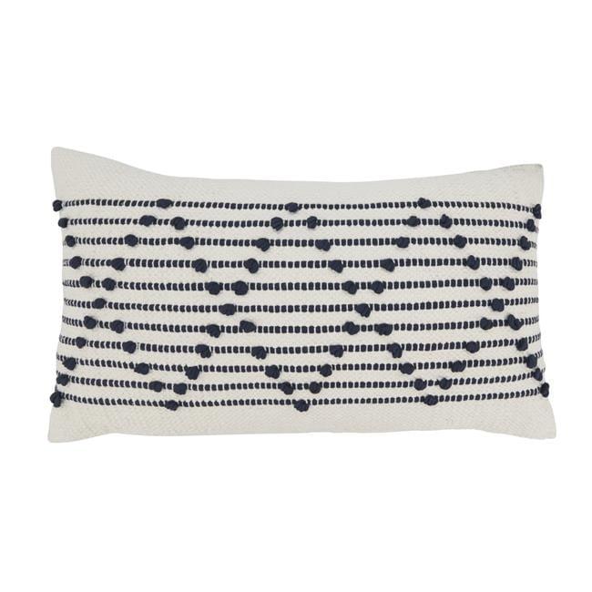 Saro Lifestyle Intricate Diamond Weave Poly Filled Throw Pillow, Off-White, 14"x22"