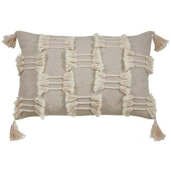 Saro Trois Lignes Collection Cotton Throw Pillow