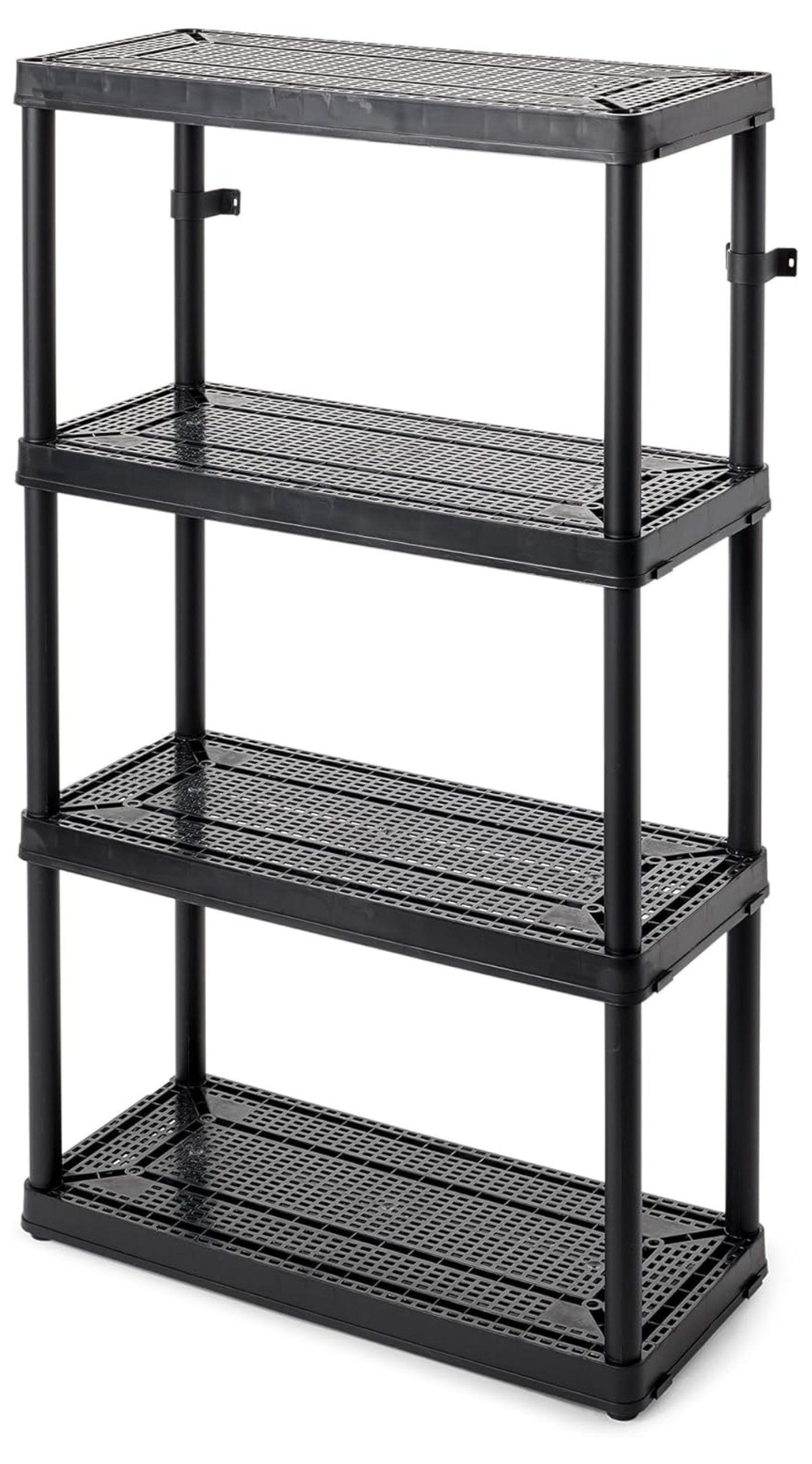 Gracious Living 4 Shelf Fixed Height Ventilated Medium Duty Shelving Unit Organizer System for Home, Garage, Basement, Laundry