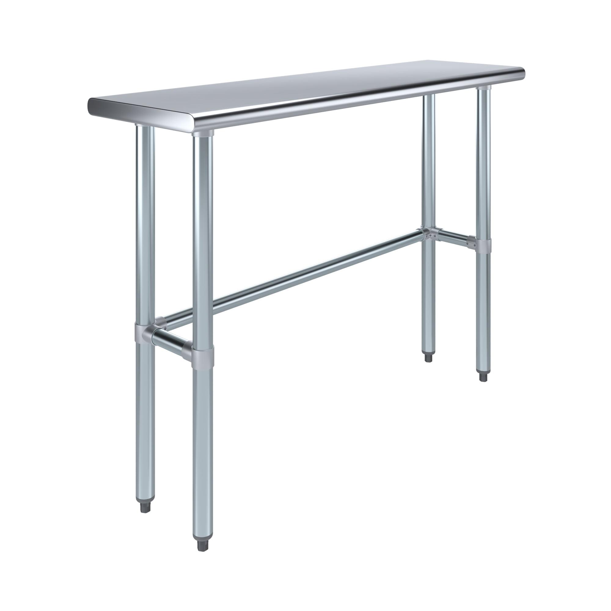 48" Stainless Steel Work Table with Galvanized Legs