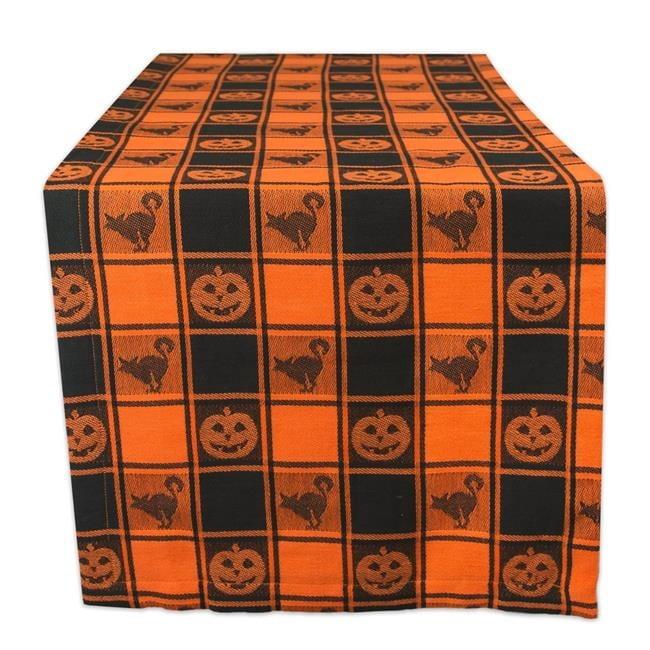 The Holiday Aisle® Vaillancourt Halloween Woven Check Table Runner