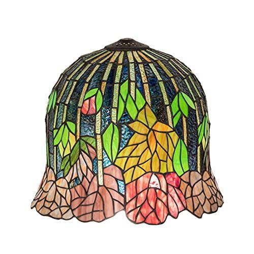 Tiffany-Inspired Black Currant Glass Bell Lamp Shade