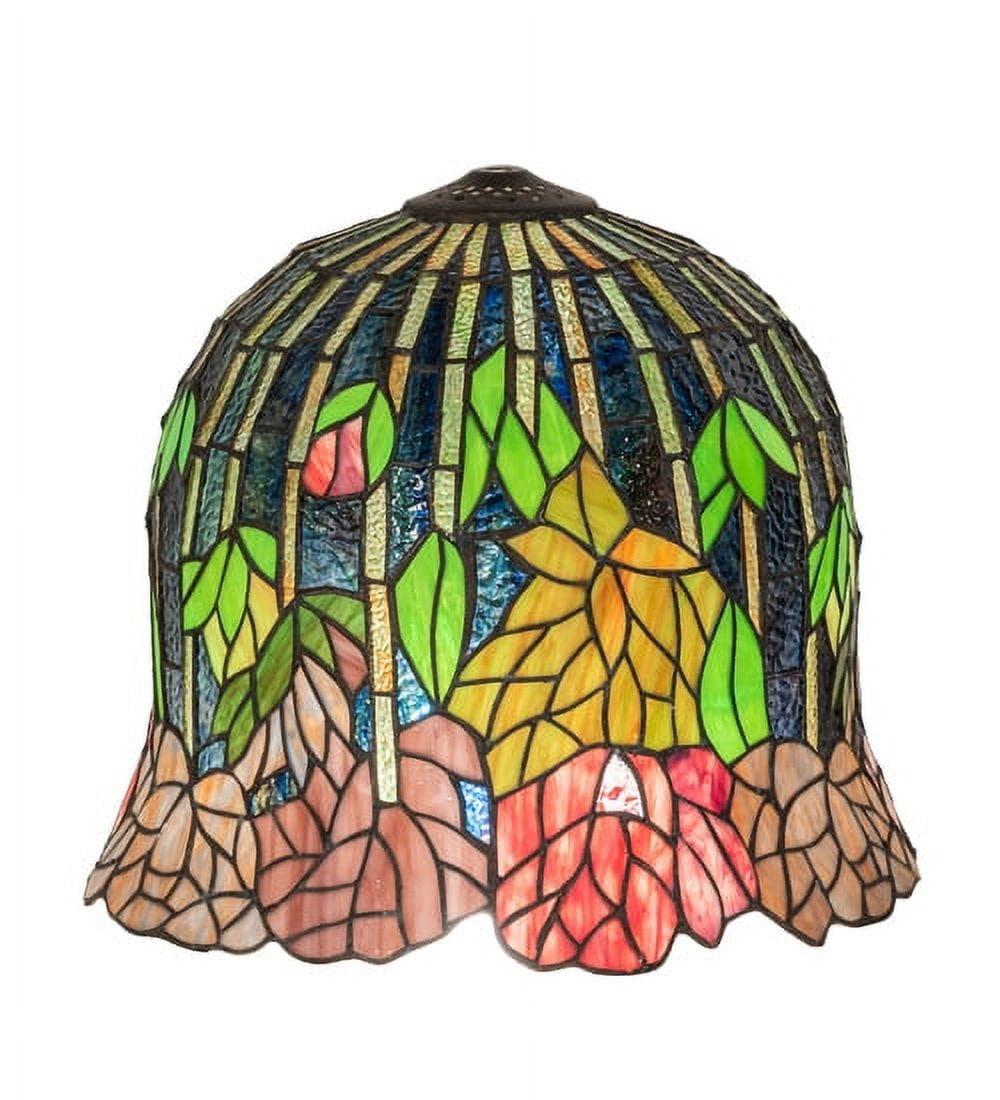 Tiffany-Inspired Black Currant Glass Bell Lamp Shade