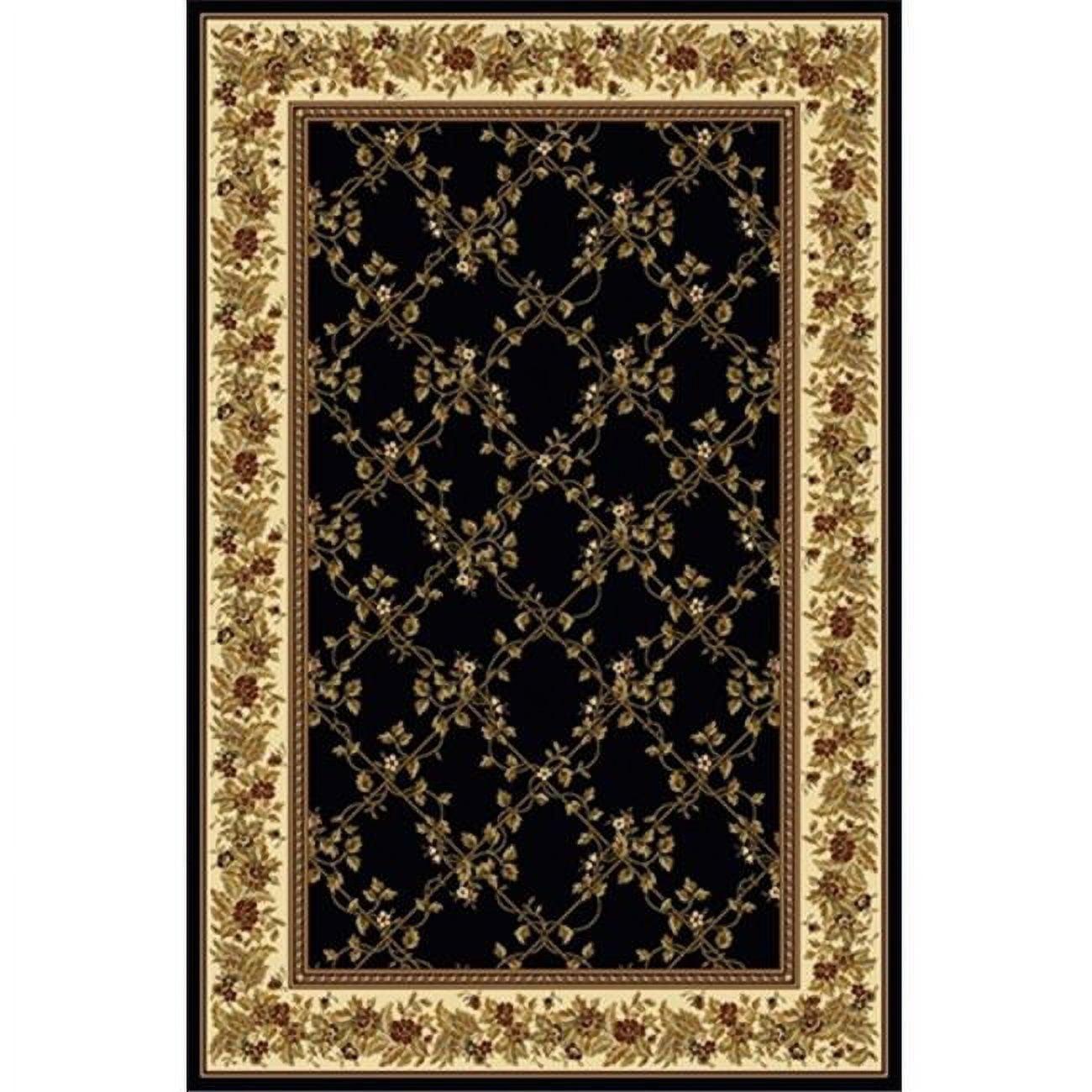 1427-1724-BLACK Noble Rectangular Black Transitional Italy Area Rug - 2 ft. 2 in. W x 8 ft. H