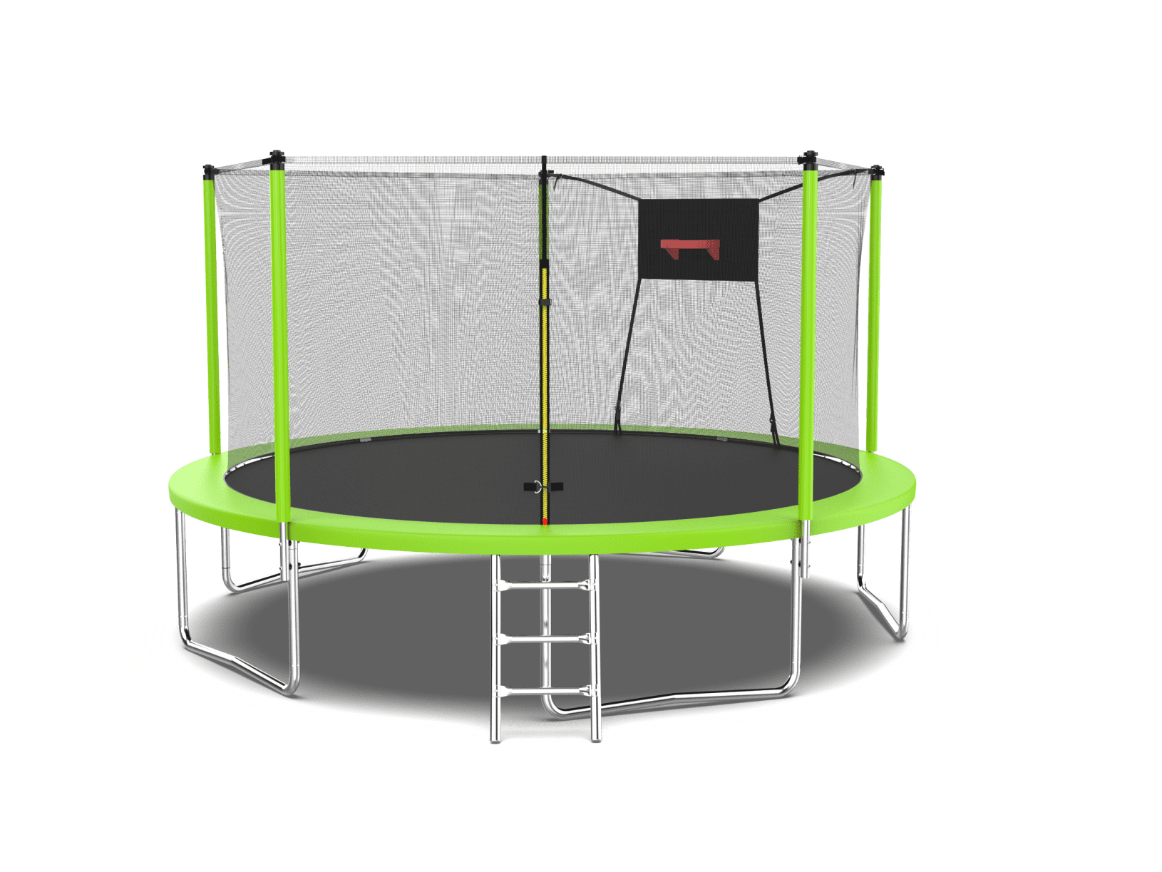 14FT Green Round Trampoline with Enclosure and Ladder