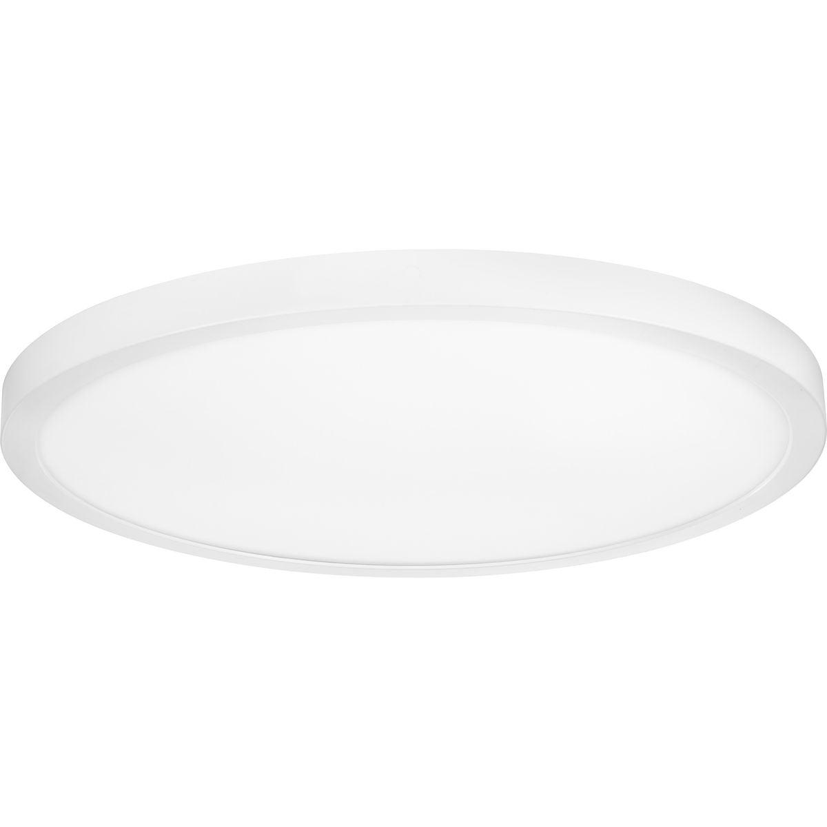 Progress Lighting Edgelit 1-Light Flush Mount, White, Plastic, 18" - Modern, Energy Efficient, Wet Rated