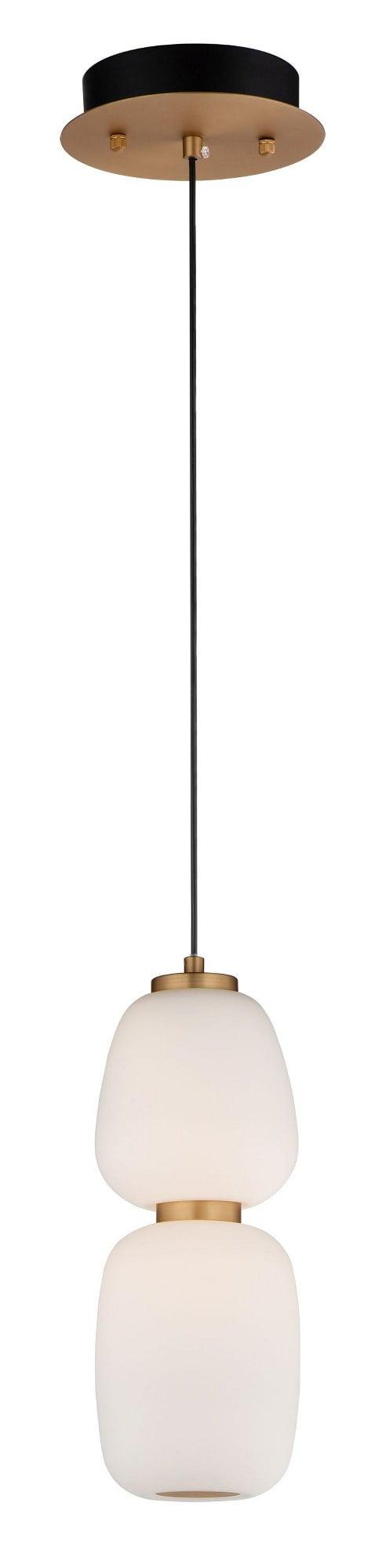 13 in. Soji LED 2-Light Pendant - Black & Gold