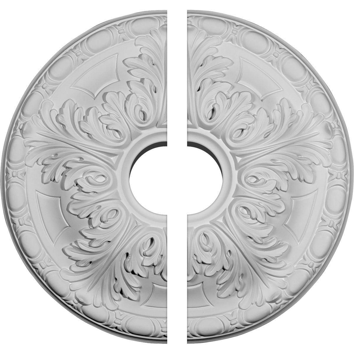 Architectural Primed 15.75'' Granada Ceiling Medallion, Lightweight Two Piece Design