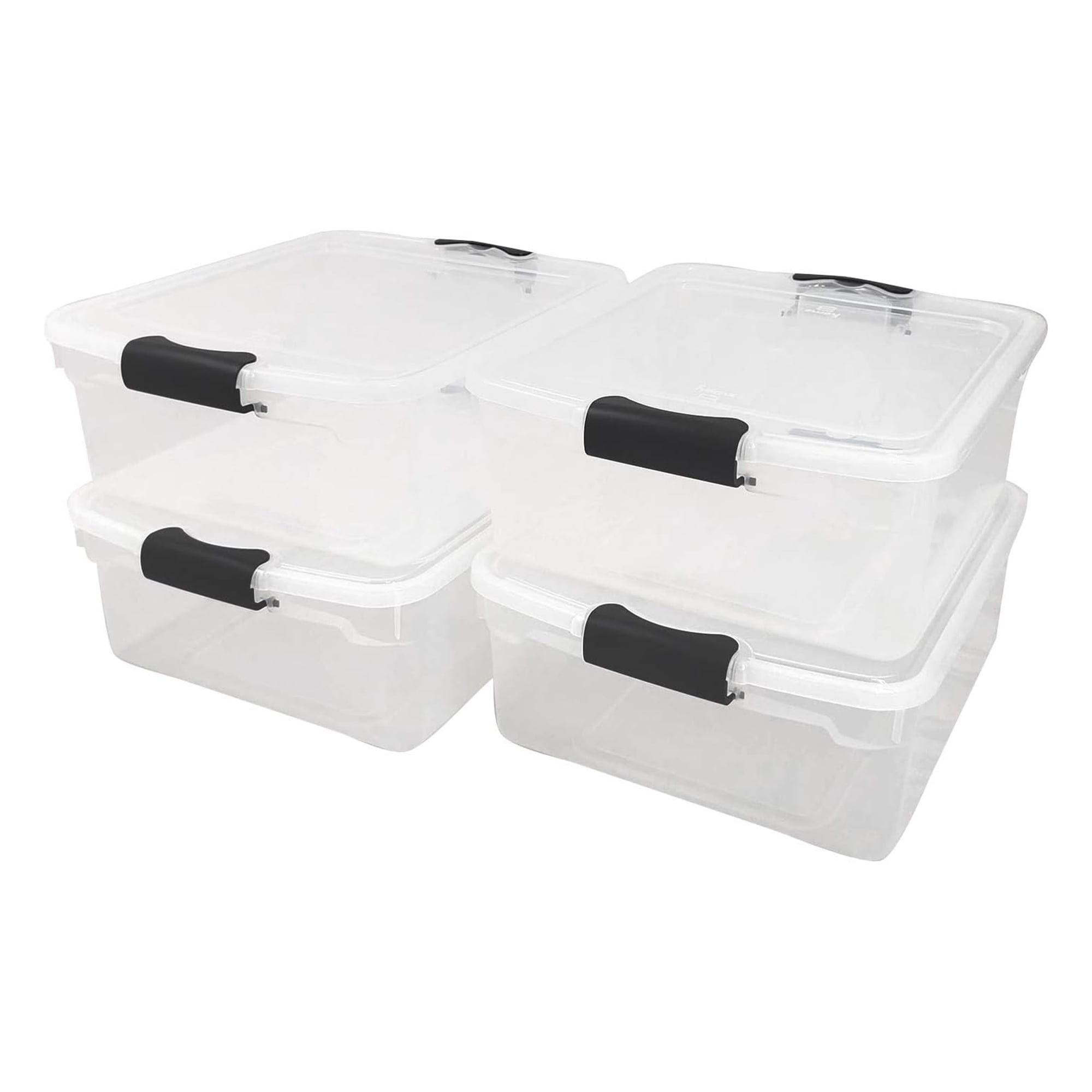 Homz 15.5 Qt Plastic Stackable Home Storage Container w/Lid (4 Pack) (Set of 4)