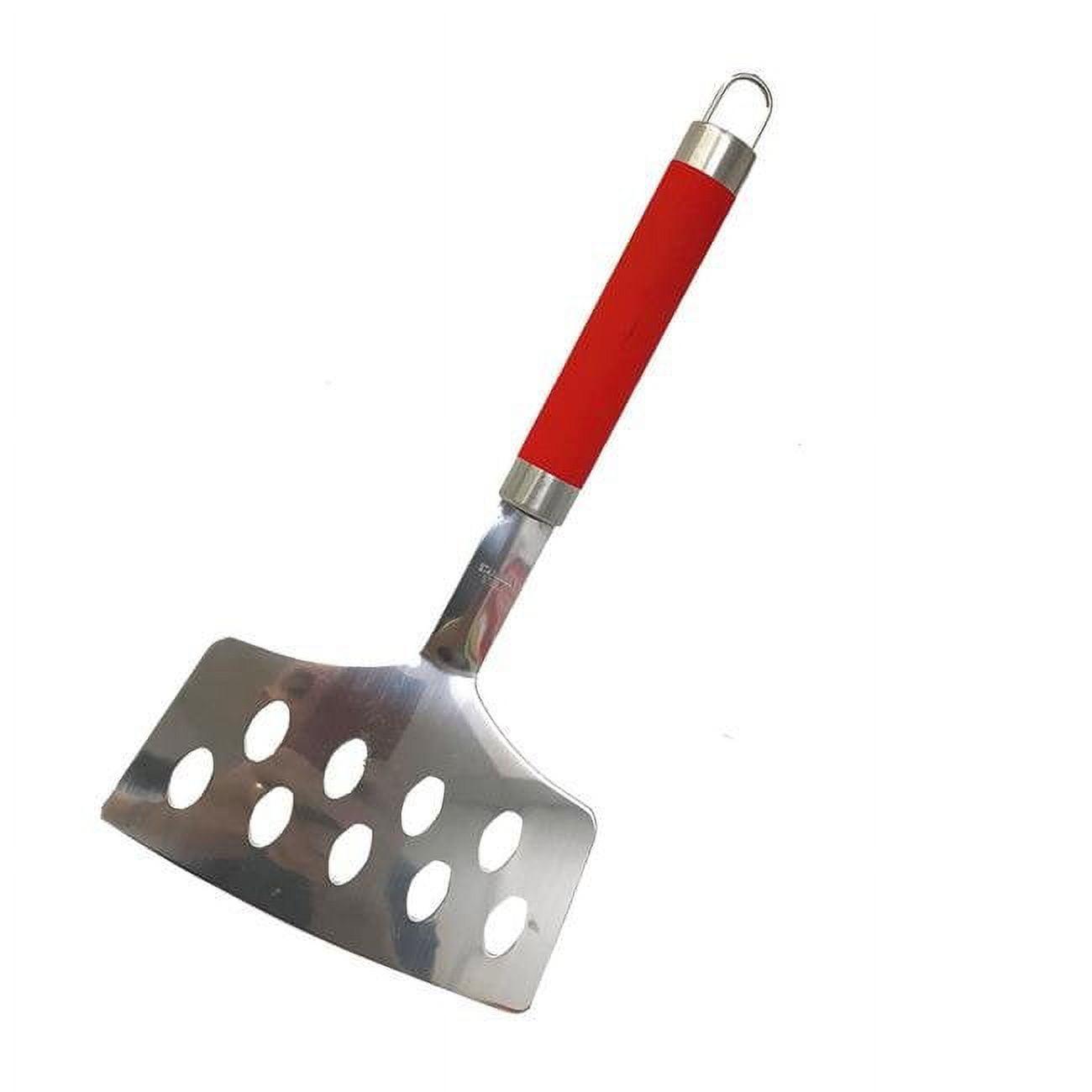 Burgundy Grip Stainless Steel Oversized Fish Spatula