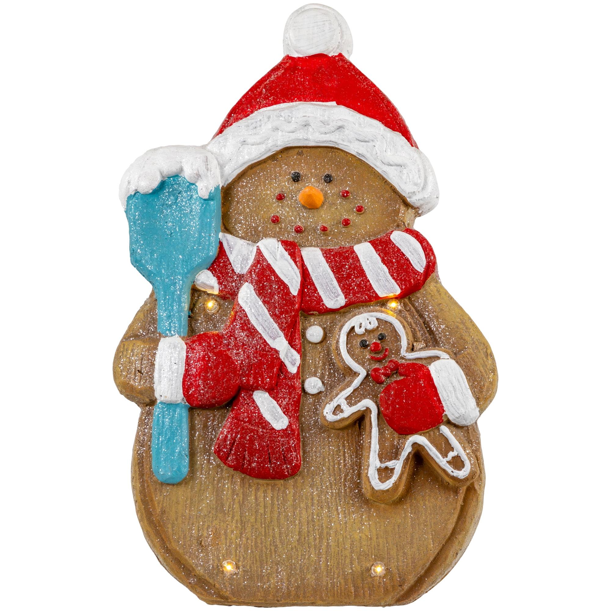 Northlight LED Lighted Gingerbread Snowman with Cookie Christmas Figure - 15.75"