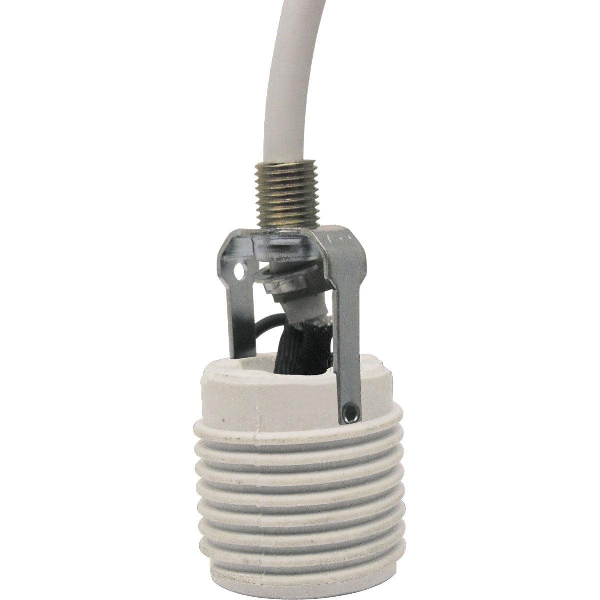 15-Foot White Pendant Cord Extender with Socket