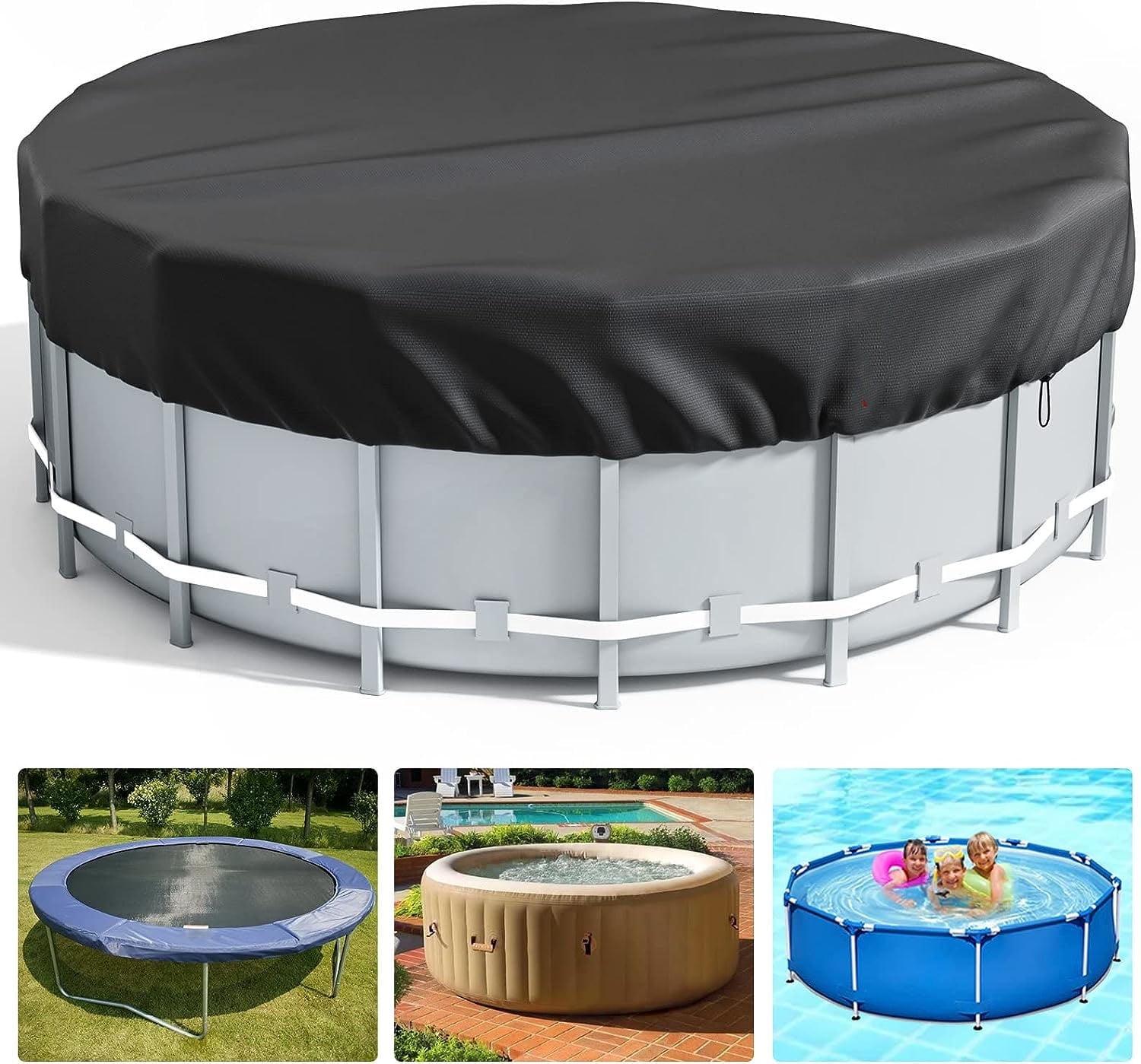 Miheo 15' UV Resistant Black Round Pool Cover for Above-Ground Pools