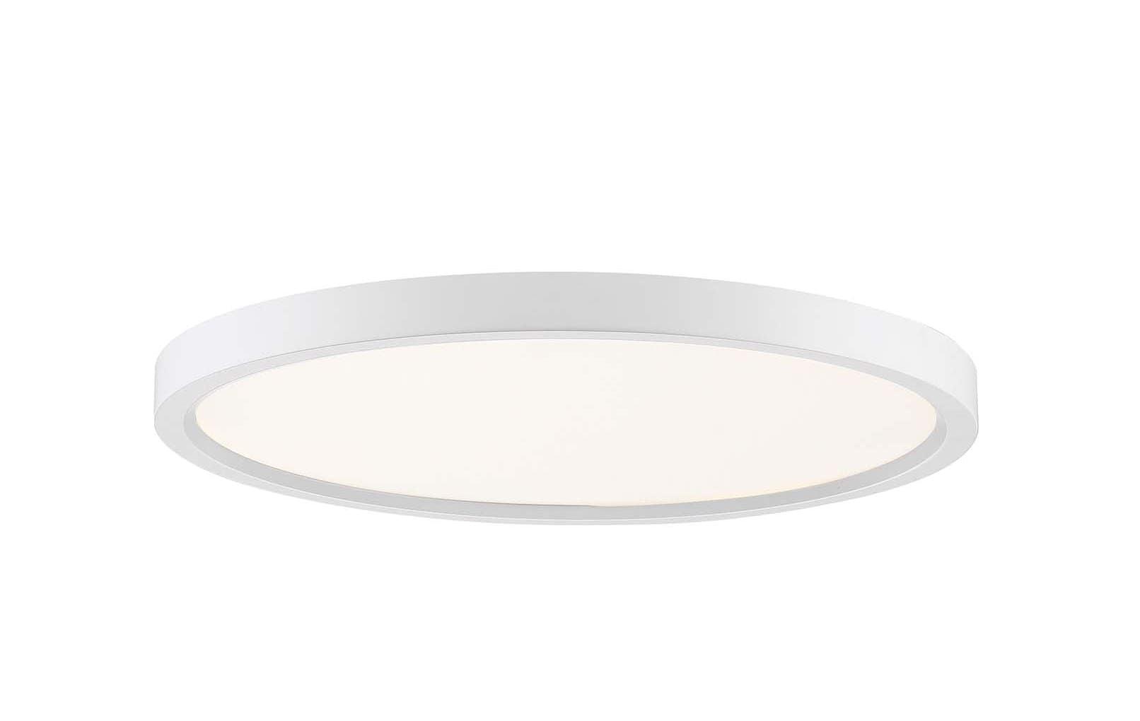 15'' White Glass LED Flush Mount Light with Brushed Nickel