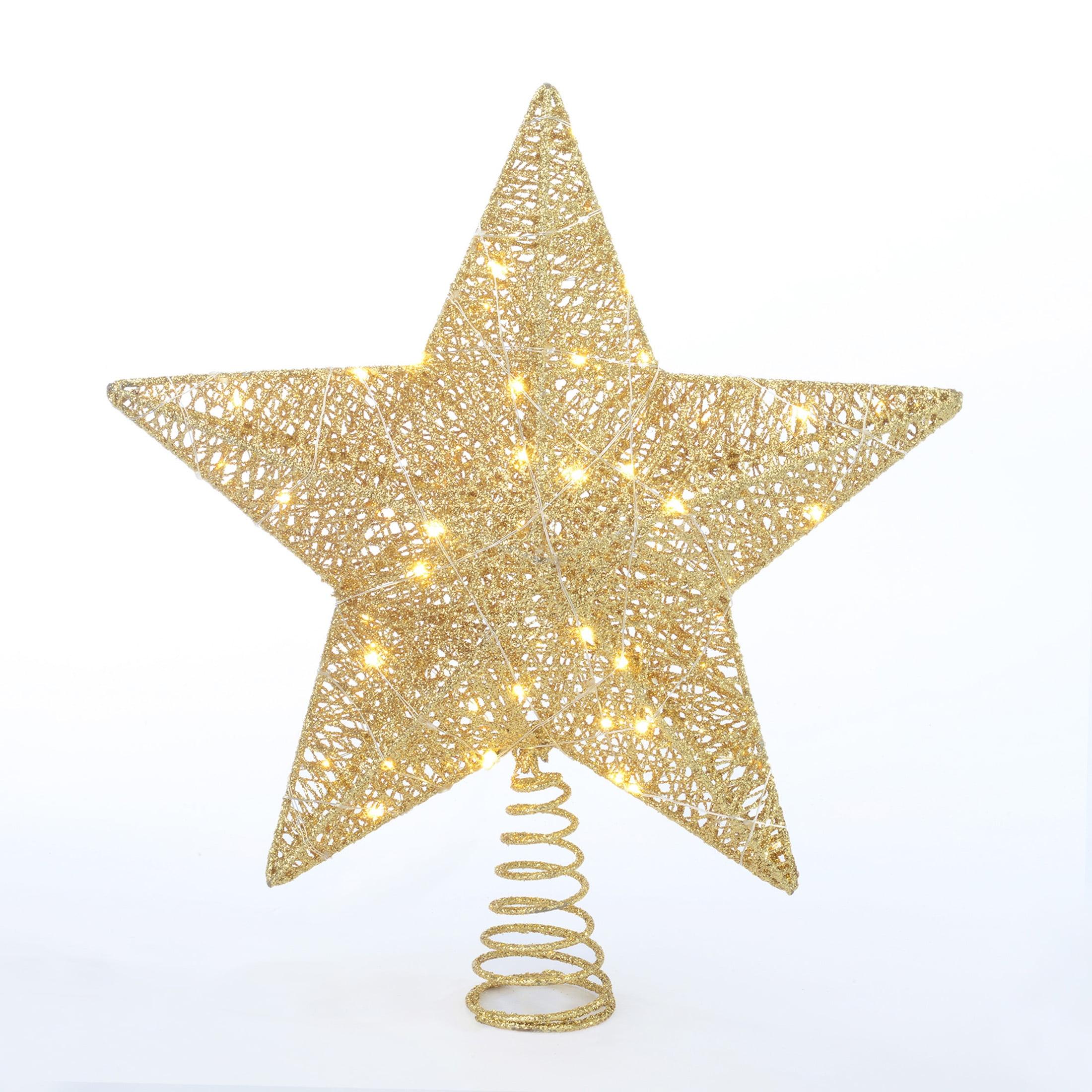 Gold Star LED Christmas Tree Topper, 15", by Holiday Time