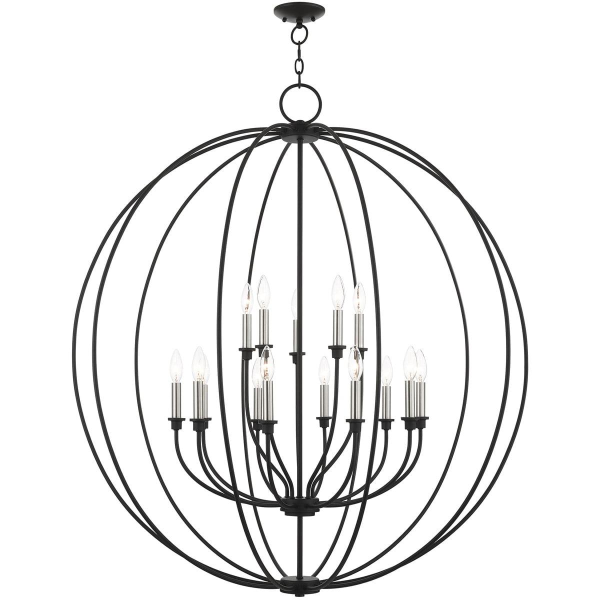 15 Light Black Chandelier with Steel base material