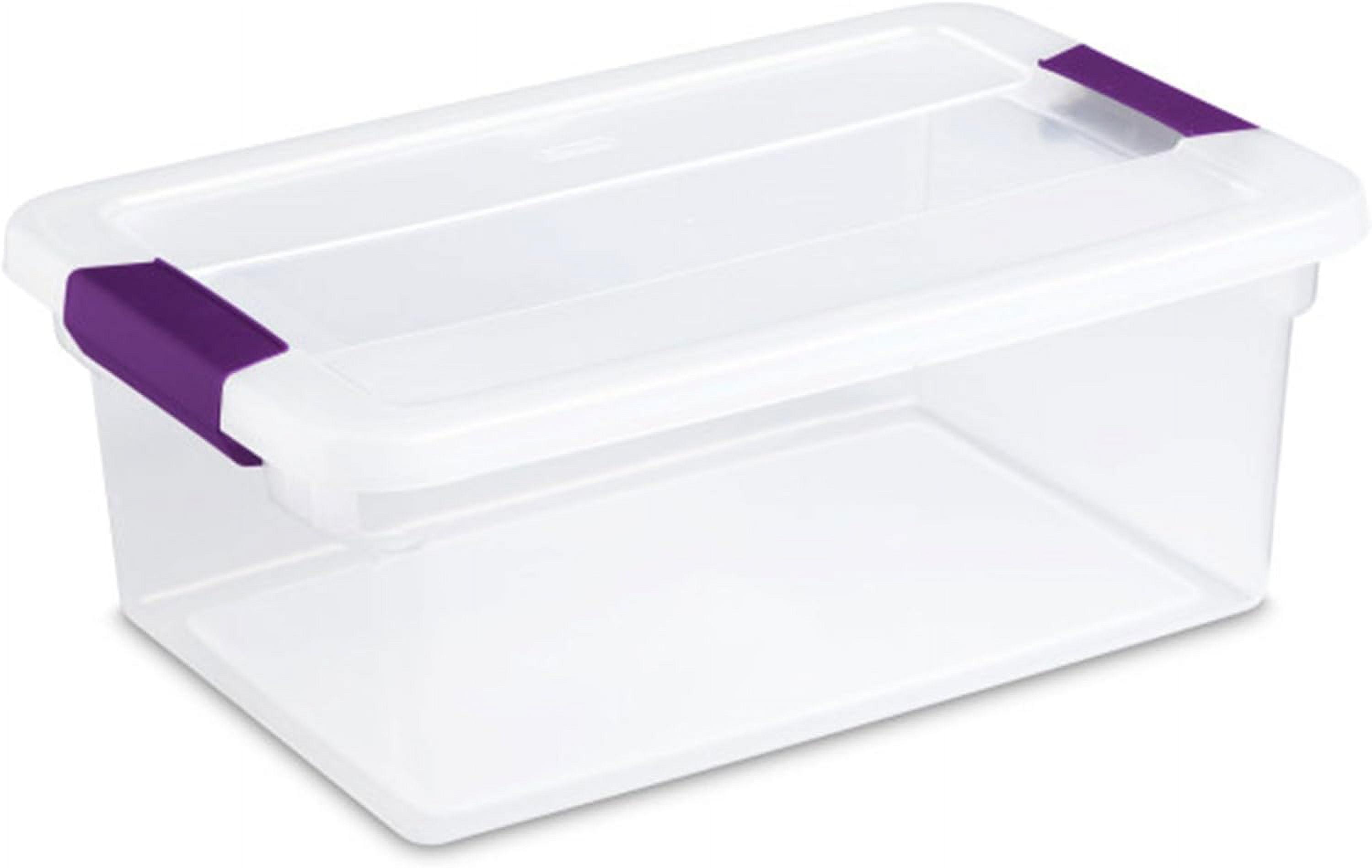 15 Quart Clear Plastic Stackable Storage Box with Latching Lid