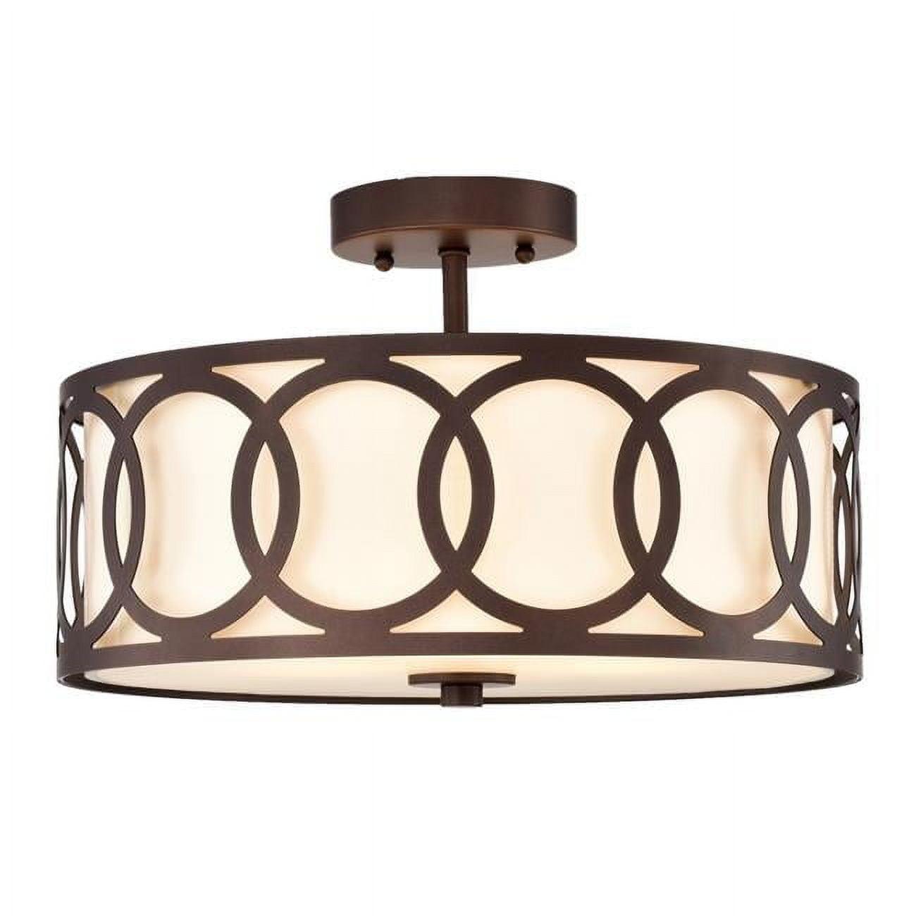 RADIANCE goods Transitional 3 Light Oil Rubbed Bronze Semi-Flush Ceiling Fixture 15" Wide