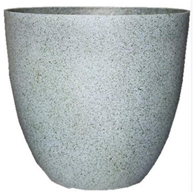 YASHYANNA (EPR15-105 Large Egg Shaped Planter - Modern Indoor & Outdoor Decorative Flower Pot/Box (15 Inch, Granite Flower), Gray