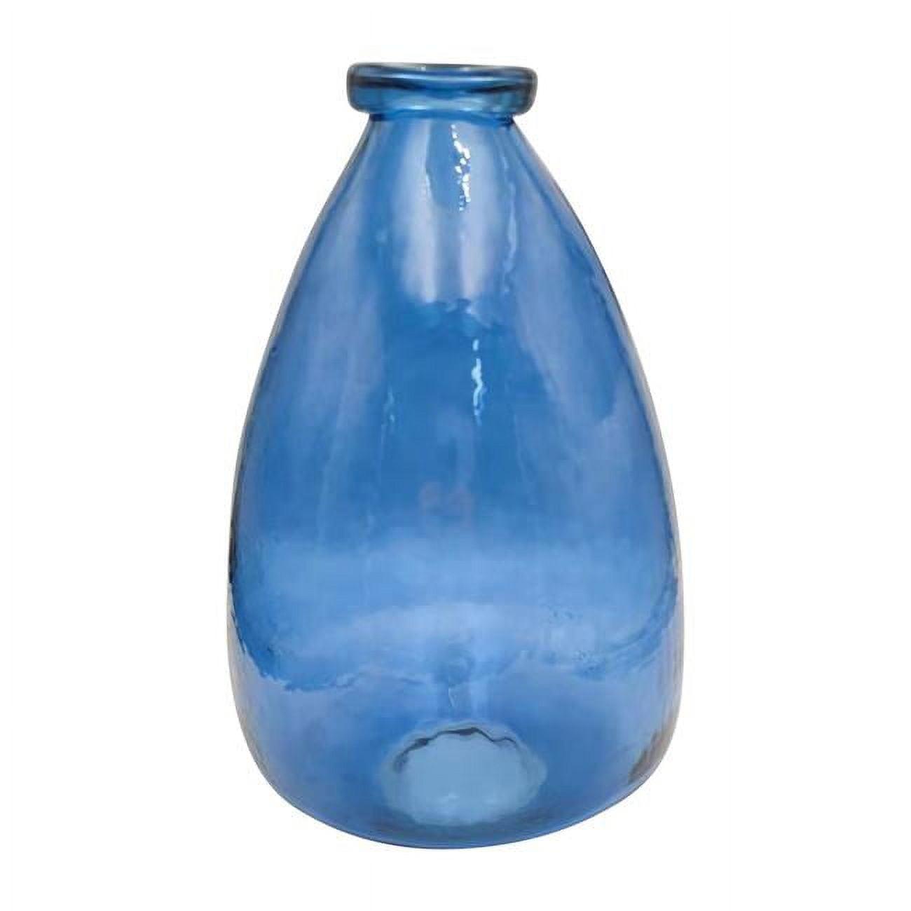 15 in. Blue Glass Balloon Decorative Vase