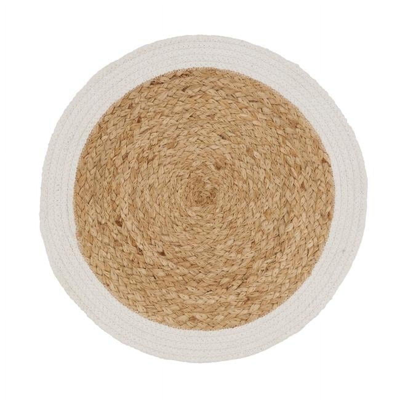 Saro Lifestyle Handmade Jute Braided Placemat (Set of 4), 15", White