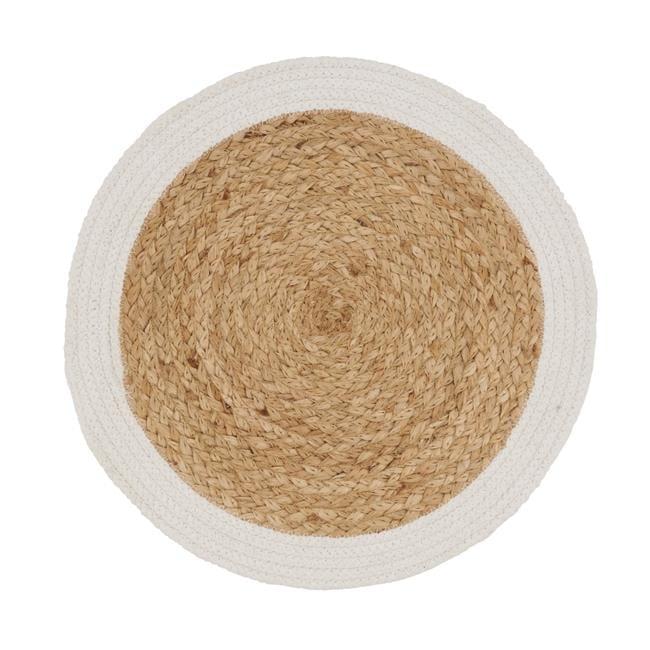 Saro Lifestyle Handmade Jute Braided Placemat (Set of 4), 15", White