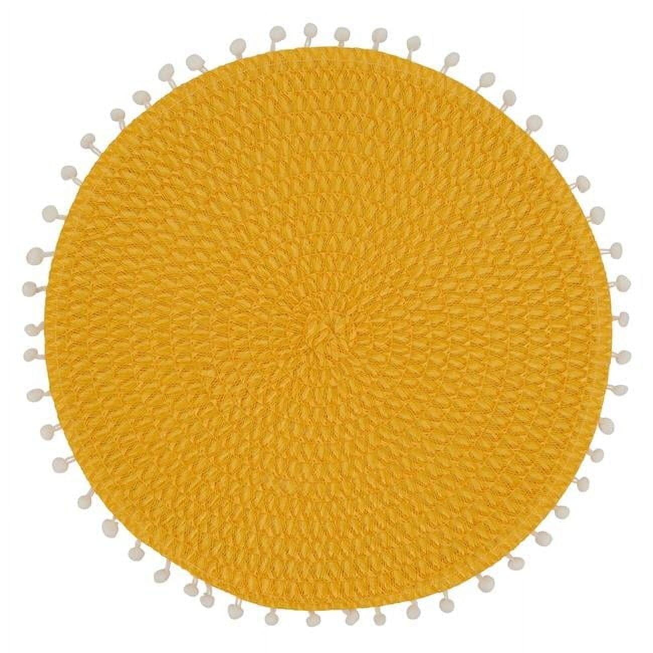 Saro Brielle Collection Polypropylene Plastic No Pattern Round Placemat (Set of 4)