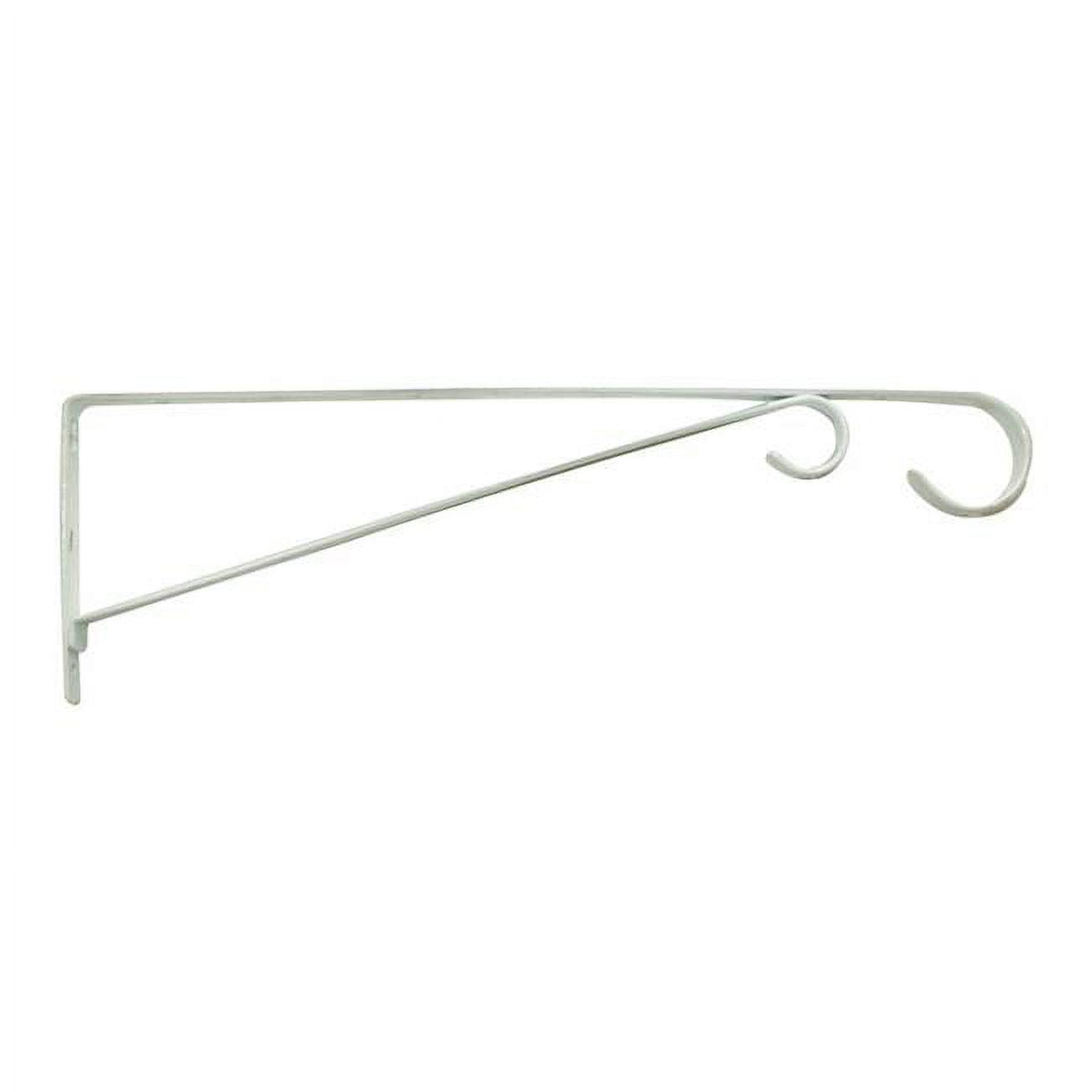 White Steel 15-Inch Hanging Plant Bracket with Loop